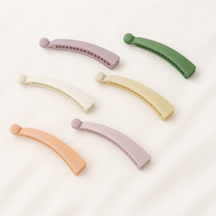 Matte Vented Banana Hair Clips – 4-Pack in Blush, Taupe, Lilac & Sky Blue (Medium)