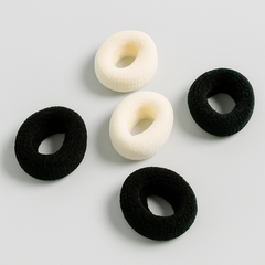 24-Pack Soft Fabric Hair Ties – Black & white | Gentle, No-Tug Ponytail Holders for Everyday Use