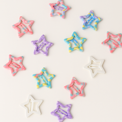 Pack of 15 Colorful Star Hair Clips for Girls
