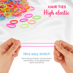 150-Pack Multicolor Mini Hair Elastics – Tangle-Free Rubber Bands for Kids & Adults, with Reusable Storage Box