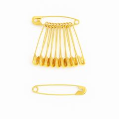 60-Piece Golden Safety Pins Set – Assorted Sizes (5 Sizes) – Rust-Resistant, Durable Metal Pins for Sewing, DIY, Crafts & Garments  Description: