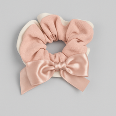 Soft Fabric Scrunchie Set with Satin Bows – Pack of 5