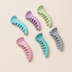 Glossy Pastel Sectioning Claw Clips – 6-Pack (Medium)