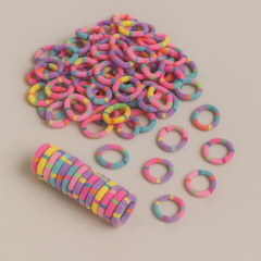 Pastel Rainbow Interlock Hair Bands – Pack of 100