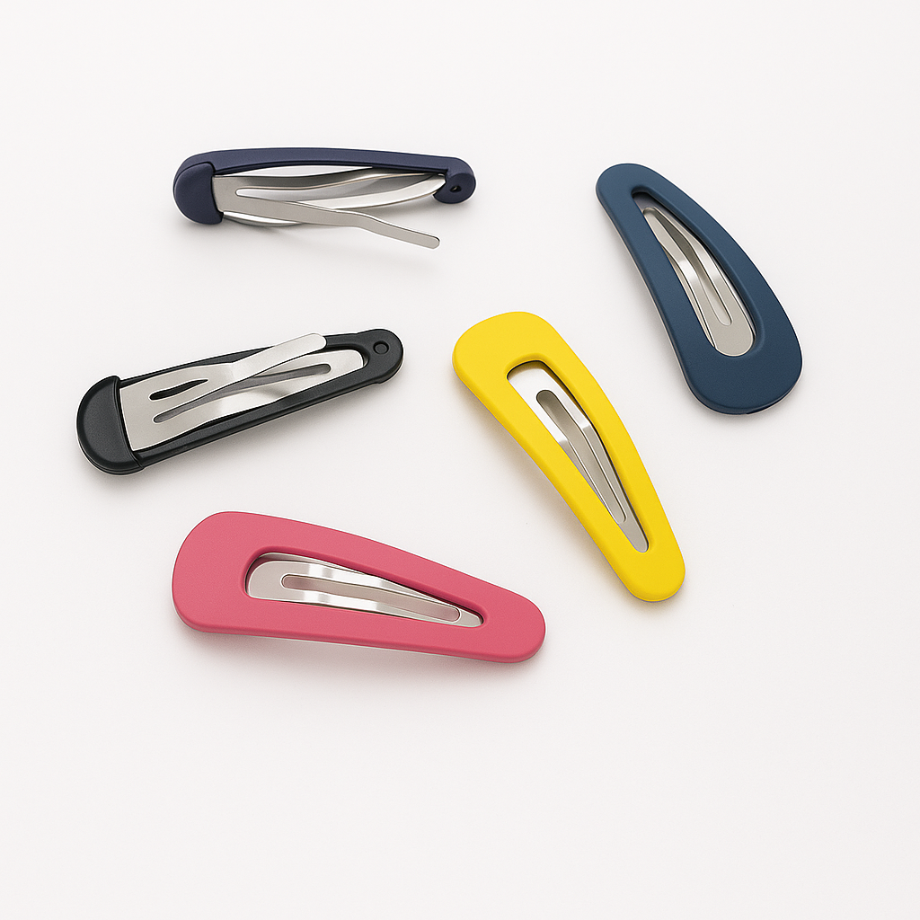 20-Pack 5 cm Matte Color Snap Hair Clips – No-Slip Metal Barrettes for Girls, Women & Kids