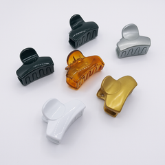 6-Pack Mini Hair Claw Clips – Multicolor Glossy Finish, Strong Hold for Daily Styling