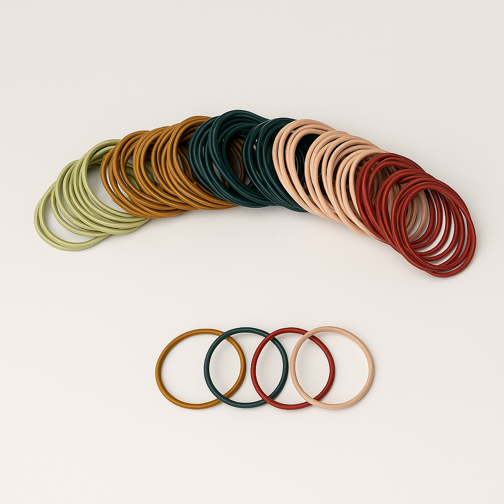 100-Pack Neutral Tone Hair Elastics – 2mm
