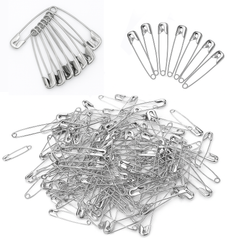 60-Piece Silver Safety Pins Set – 5 Assorted Sizes – Heavy-Duty, Rust-Free Steel Pins for Sewing, DIY, Crafts, and Everyday Use