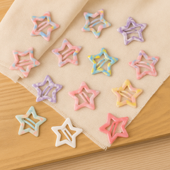 Pack of 15 Colorful Star Hair Clips for Girls
