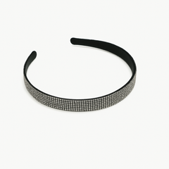 3-Pack Sparkling Rhinestone Headbands – Black Band with Crystal Studs for Elegant Hairstyles
