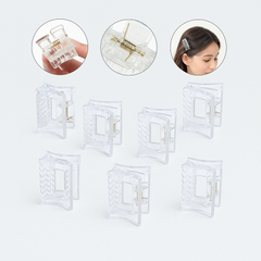 6-Pack Clear Mini Claw Clips – Transparent Design, Strong Grip, Daily Hair Essentials