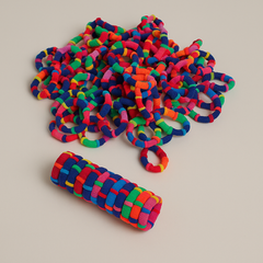 Multicolor Braided Elastic Hair Bands – Pack of 100