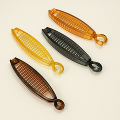Glossy Banana Hair Clips – 4-Pack in Amber Blend (Large)