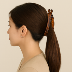 Glossy Banana Hair Clips – 4-Pack in Amber Blend (Large)