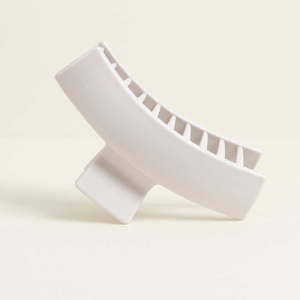 Glossy XL Claw Clips – 3-Pack Ivory & Mint Elegance (Large)
