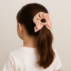 Soft Fabric Scrunchie Set with Satin Bows – Pack of 5
