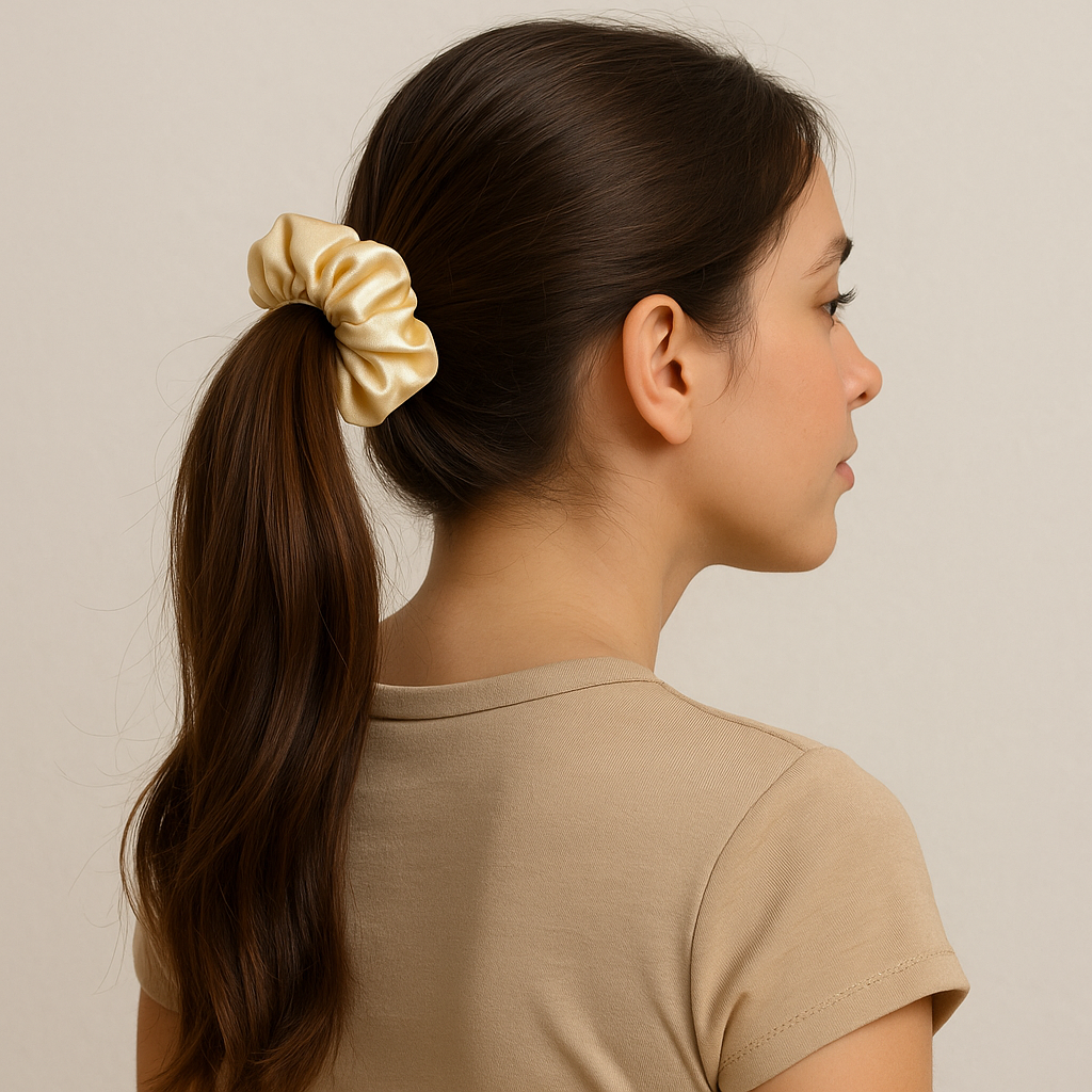 Premium Satin Scrunchies – Silver & Gold Set of 10