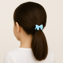 Pack of 10 Pastel Bow Elastic Hair Ties – Spiral Design