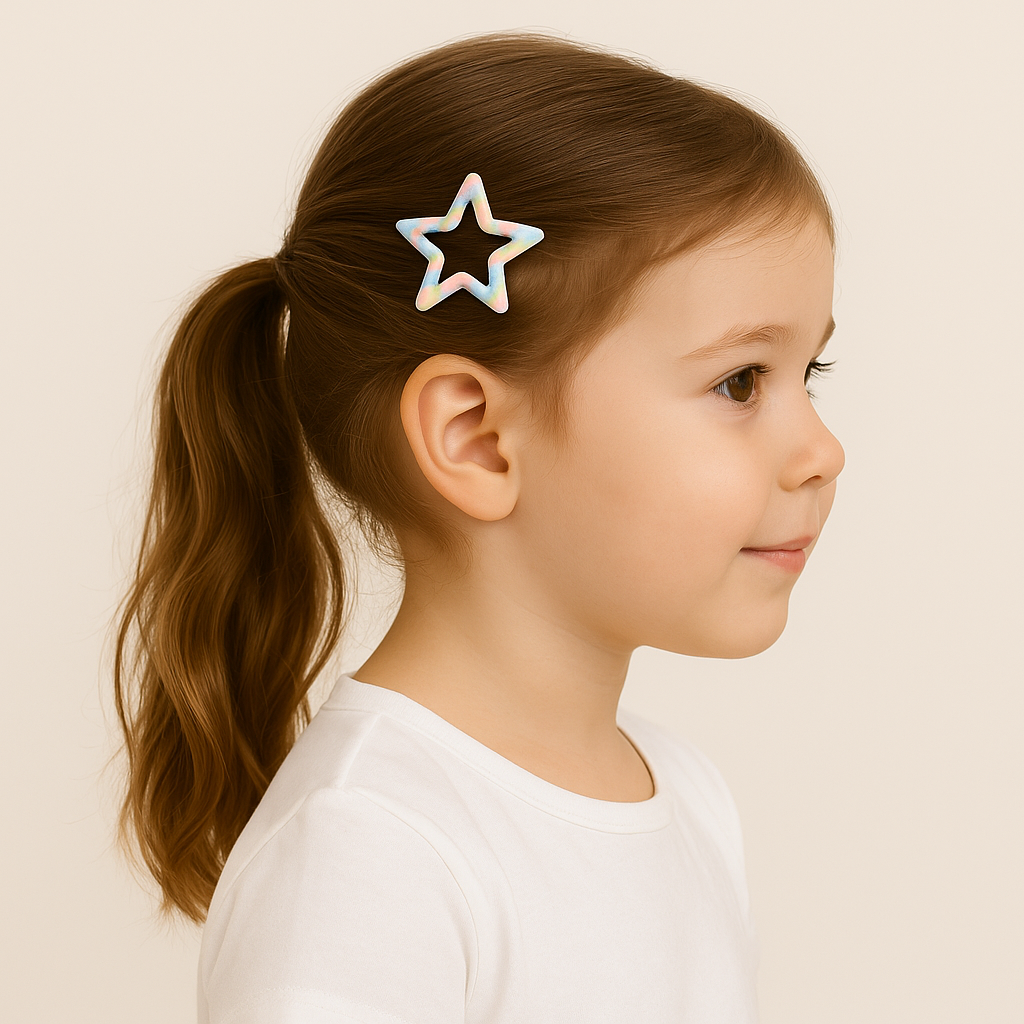 Pack of 15 Colorful Star Hair Clips for Girls
