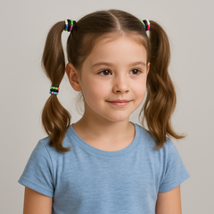 Interlock Pattern Elastic Hair Bands – Pack of 100
