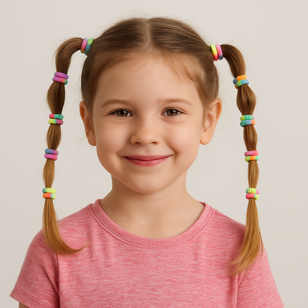 Pastel Rainbow Interlock Hair Bands – Pack of 100