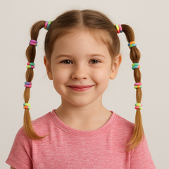 Pastel Rainbow Interlock Hair Bands – Pack of 100