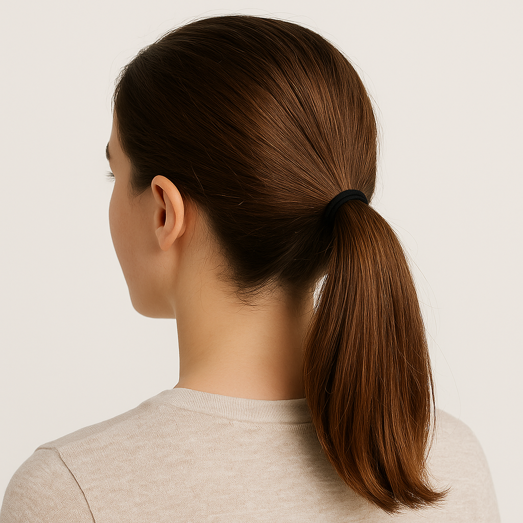 100-Pack Classic Black Hair Elastics – 2mm