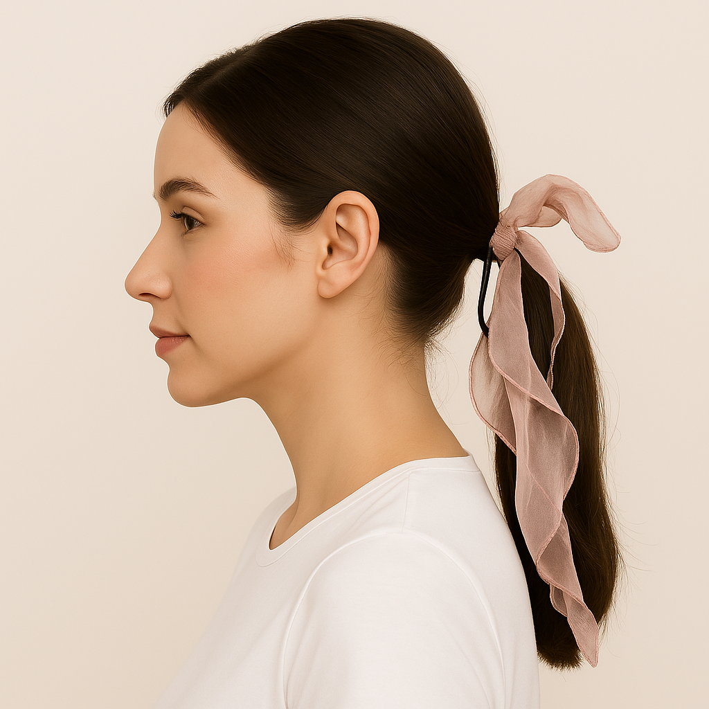 Pack of 5 Sheer Ribbon Bow Hair Ties for Girls and Women