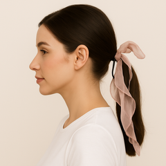 Pack of 5 Sheer Ribbon Bow Hair Ties for Girls and Women