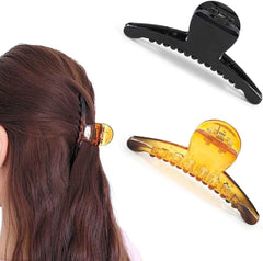 Classic Transparent Hair Claw Clips – 6-Piece Medium Set (Amber + Smoke Series)