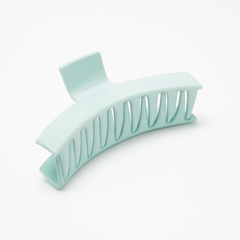 Glossy XL Claw Clips – 3-Pack Ivory & Mint Elegance (Large)