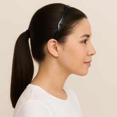 3-Pack Black Wave-Style Comb Headbands – No-Slip, Flexible Plastic Hair Bands for Women & Girls