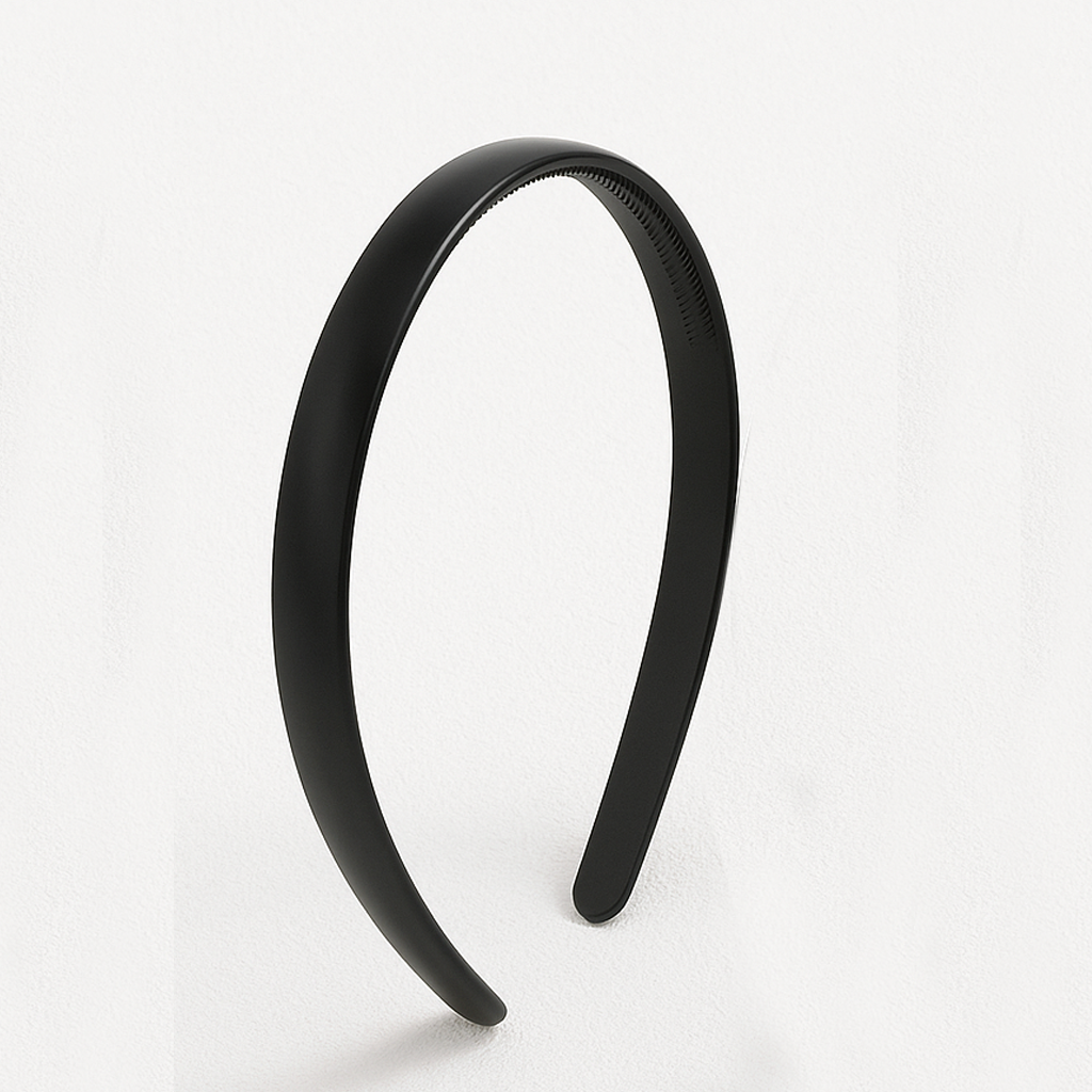 Pack of 12 Black & White Plastic Headbands – Smooth & Grooved Styles – Lightweight, DIY-Friendly Hairbands