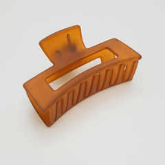 Large Rectangular Transparent Claw Clips – 4-Piece Earth Tone Set