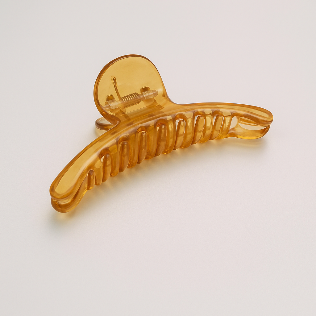 Classic Transparent Hair Claw Clips – 6-Piece Medium Set (Amber + Smoke Series)
