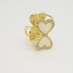 Petite Crystal Luxe Claw Clip – Small Gold Hair Accessory with Rhinestone Detailing