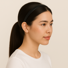 Pack of 12 Black & White Plastic Headbands – Smooth & Grooved Styles – Lightweight, DIY-Friendly Hairbands