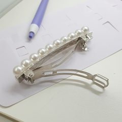 Silver Pearl Elegance Back Pin – Single Clip